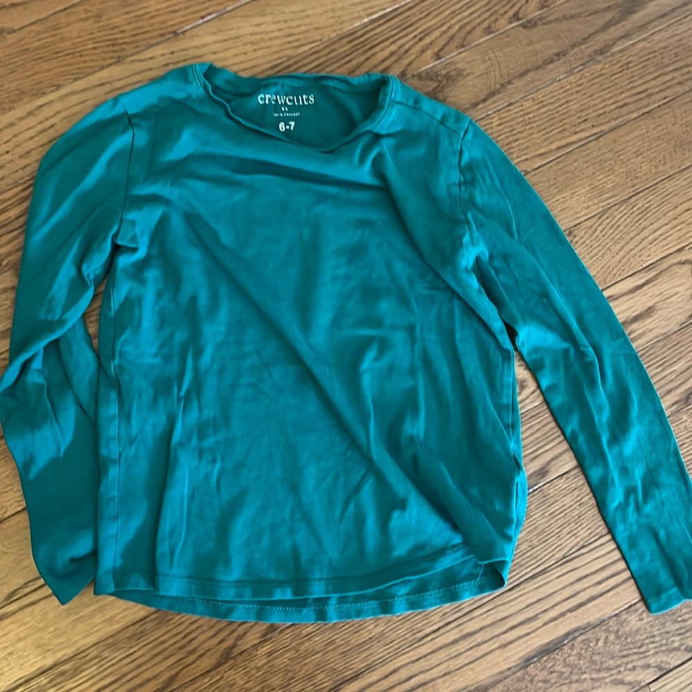 Two Crewcuts long sleeve shirts, girls size small (6-7).